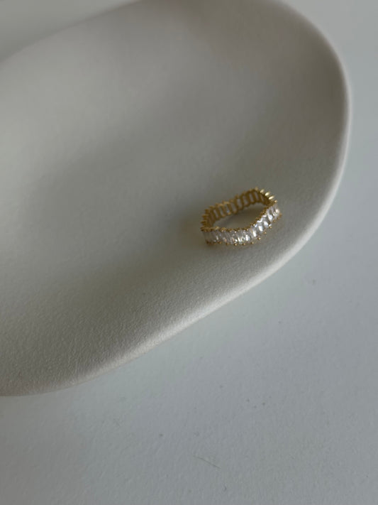 Anello zirconi baguette