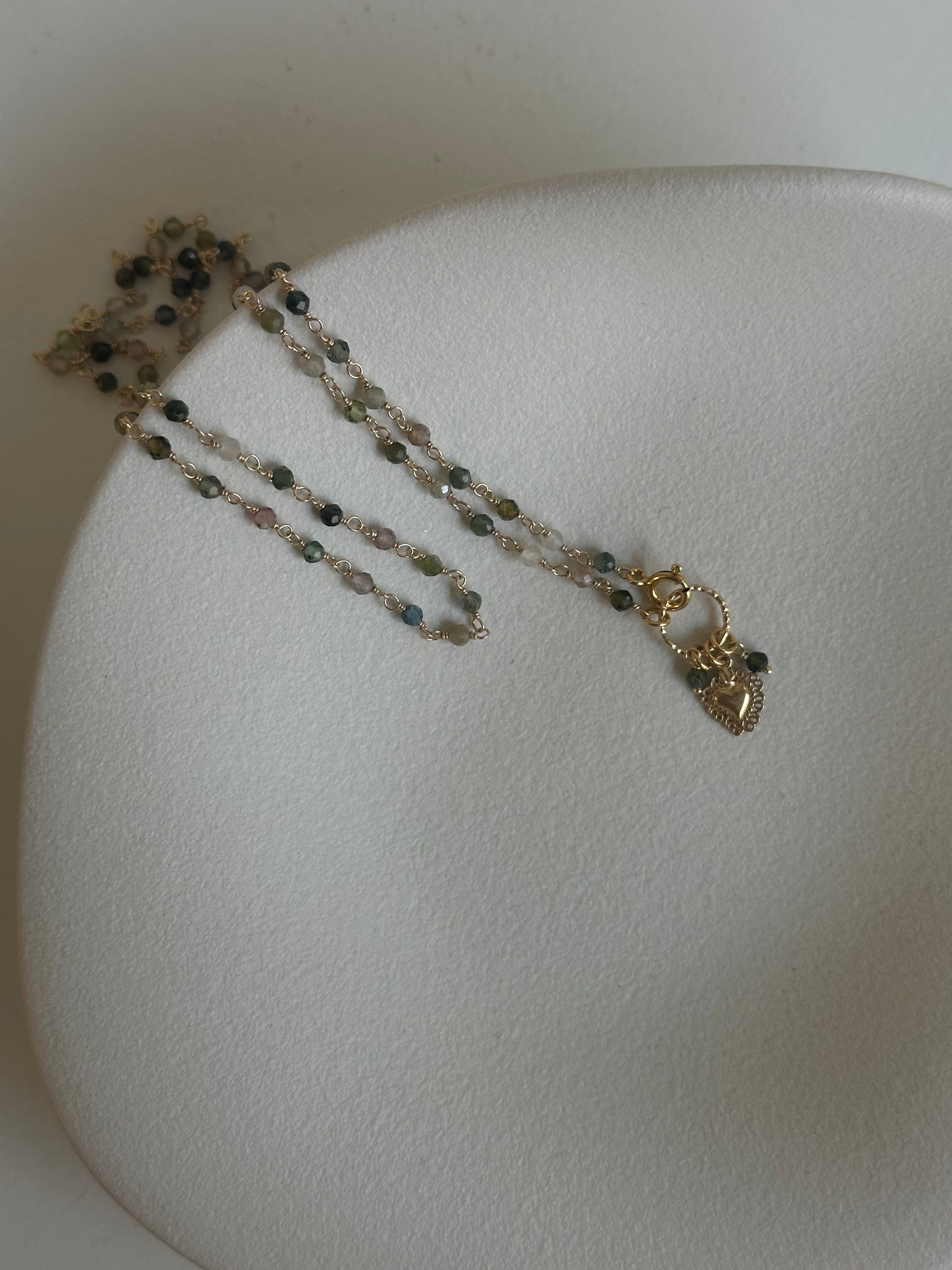 Collana tormaline e cuore sacro